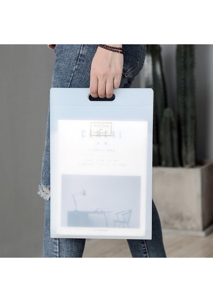 Mavi Stil A4 Depolama Çantası Taşınabilir Dosya Çantası Pp Dosya Klasörü Malzeme Çantası Test Rulo Klemens Organ Çantası Çok Katmanlı Dosya Paketi (Yurt Dışından)