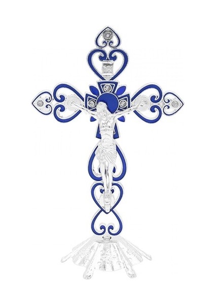 Haç Standı Haçı Katolik Süsleme 20CM Boyunda Mavi (Yurt Dışından)