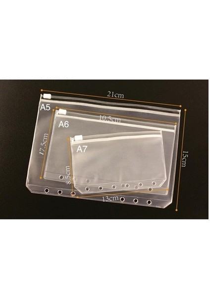 A5 Stili A5A6A7 Kart Tutucu Çanta Pvc Sunum Dosyası Zipper Alım Çantası Basit Günlük Planlayıcının Spiral Dosyalama Saklama Çantası (Yurt Dışından)