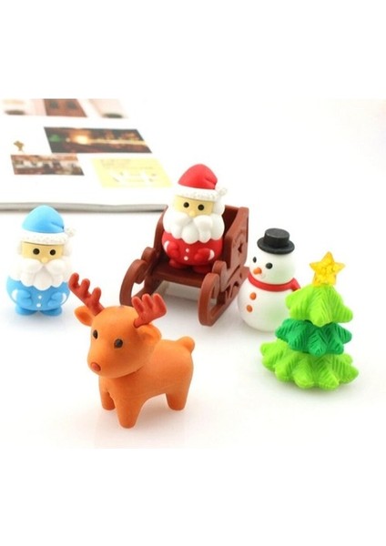 No.5 Tarzı Sevimli Mini Silgi Çizgi Film Noel Baba Noel Ağacı Kar Tanesi Geyik Okul Ofis Malzemeleri Kauçuk Silgiler Hediye Çocuklar Için (Yurt Dışından)
