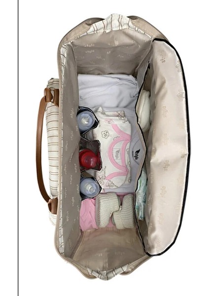 Milano Anne Bebek Bakım Çantası Termal Özellikli Leke Tutmaz Kumaş 32x47x20 cm