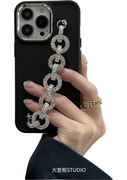 Apple iPhone 16 Pro Max Cep Telefonu Kılıfı Kadın Apple Avrupa ve Amerika Için Uygun Üst Düzey Mizaçlı Elmas Zincir (Yurt Dışından)