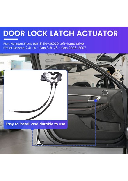 Hyundai Sonata Için Araba Kapısı Kilidi Aktüatör Kapısı Kilit Mandal Motoru 2.4l L4-Gas 3.3l V6-Gas 2006-2007 B 81310-3K020 Lhd (Yurt Dışından) fırsatları