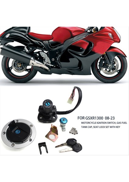 Motosiklet Kontağı Anahtarı Kilit Koltuk Kilitli Gaz Yakıt Tunk Kapağı Kilitli Suzuki GSXR1300 2008-2023 (Yurt Dışından) modelleri