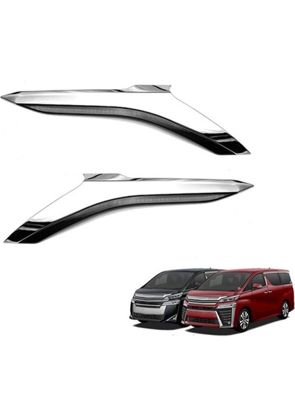 Toyota Alphard Vellfire Için 2016-2019 Araba Abs Krom Ön Far Lamba Kapağı Garnitür Strip Kaş Kapak Döşeme (Yurt Dışından) modelleri