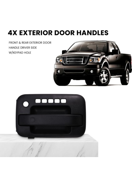 4pcs Ford F-150 2004-2014 5L3Z1522405CAA, 9L3Z1522405AA Için Ön ve Arka Dış Kapı Kolu Sürücü Tarafı W/tuş Takımı Deliği (Yurt Dışından) fırsatları