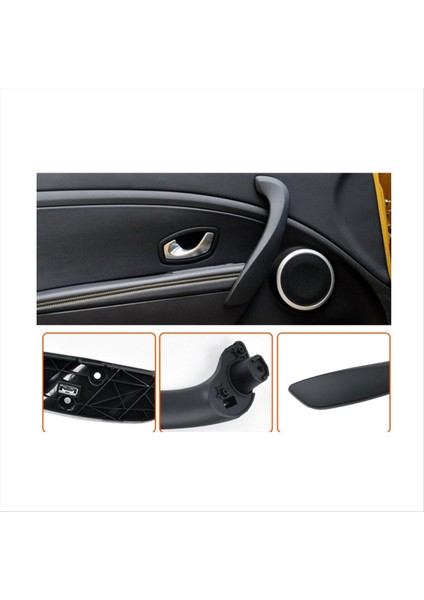 Araba Ön Sol Iç Kapı Kolu Renault Megane 3 2008-2016 Kapı Kolçak Iç Yan Braket Araba Aksesuarları Siyah (Yurt Dışından) indirimleri