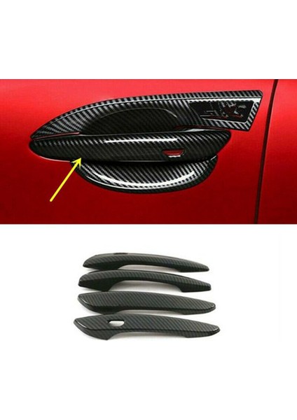 4pcs Karbon Fiber Araba Dış Yan Kapı Kolu Çerçeve Kapak Mazda Cx-30 CX30 2020 2021 2022 (Yurt Dışından) modelleri