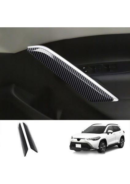 2pcs Karbon Fiber Araba Iç Kapı Kolu Trim Çekme Paneli Tutamağı Toyota Corolla Cross 2021 2022 Rhd (Yurt Dışından) fiyatları
