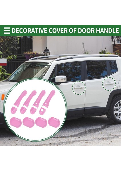 Araba Dış Kapı Kolu Kapak+Kapı Kase Kapağı Jeep Renegade Için Trim Kit 2015-2021 Aksesuarlar Pembe (Yurt Dışından) fiyatları