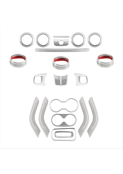 21 Adet Jeep Wrangler Için Araç Iç Dekorasyon Kapağı Jk 2007-2017 Iç Trim Kiti Gümüş (Yurt Dışından) fiyatları