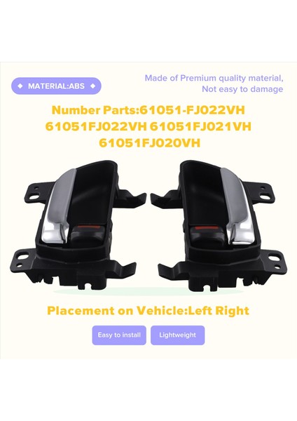 1paır Kapı Iç Kolu Subaru Için Krom 2015-2021 Wrx Brz Impreza Forester 61051FJ023VH 61051-FJ022VH 61051FJ021 (Yurt Dışından) indirimleri