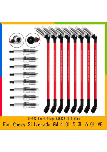 8pcs 41-962 Buji ve 48322 Chevy Silverado Gm 4.8l 5.3l 6.0l V8 (Yurt Dışından) fırsatları