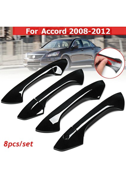8pcs/kit Parlak Siyah Kapı Kolu Honda Accord Sedan 2008-2012 Için Kaplamalar Kaplar (Yurt Dışından) fiyatları