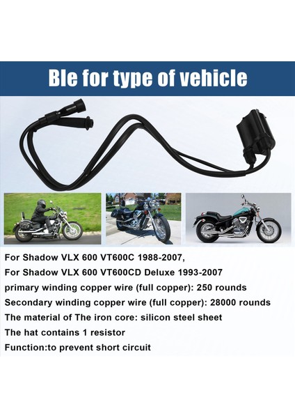 Honda Shadow Vlx 600 VT600 1988-2007 Için 1set Motosiklet Kontağı Bobini ve Buji Kapağı (Yurt Dışından) fırsatları