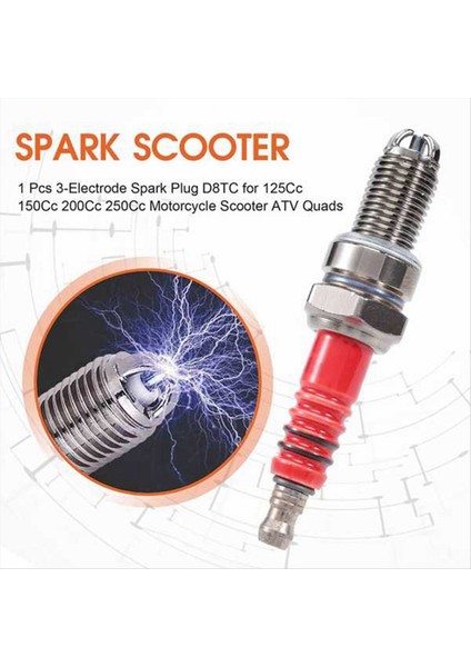 10 Pcs 3-Elektrotlu Buji 125CC 150CC 200CC 250CC Motosiklet Scooter Atv Quads Için D8TC (Yurt Dışından) indirimleri