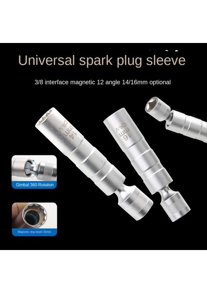 2pcs 14MM 16MM Mıknatıs Buji Çıkarma Aracı Anahtar Kol 3/8inch 12 Noktalı Döner Mum Anahtar Soket Kiti (Yurt Dışından) modelleri