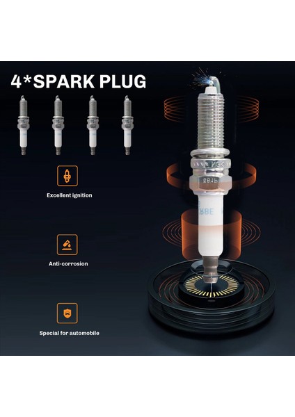 4pcs Araba Bujileri 18847-08220, 1884708220 Hyundai Santa Fe Sport Sonata Kia 2.0l Turbo / 2.4l Hybrid 2011-2022 (Yurt Dışından) indirimleri