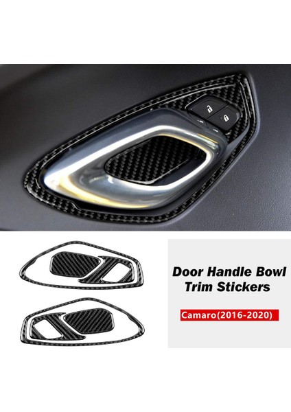 Chevrolet Camaro 2016 -2020 Karbon Fiber Araba Iç Kapı Kolu Çerçeve Kapağı Kapak Kapısı Kaplama Kapısı Kilit Kapısı (Yurt Dışından) fiyatları