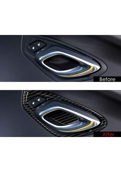 Chevrolet Camaro 2016 -2020 Karbon Fiber Araba Iç Kapı Kolu Çerçeve Kapağı Kapak Kapısı Kaplama Kapısı Kilit Kapısı (Yurt Dışından) fırsatları
