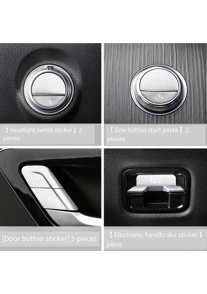 Araba Iç Mekan Bir Anahtar Başlangıç ​​far Handbrake Kapı Düğmesi Çıkartma Mercedes-Benz C E Glc W206 W214 X254 Gümüş (Yurt Dışından) fiyatları