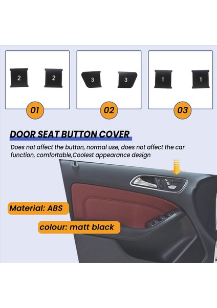 12PCS Araba Kapısı Koltuk Hafıza Kilit Anahtarı Düğmesi Çıkartmaları Mercedes Için Kapak Kaplama Benz A B C E Sınıf Cla Gla Gle Gls ml (Yurt Dışından) indirimleri