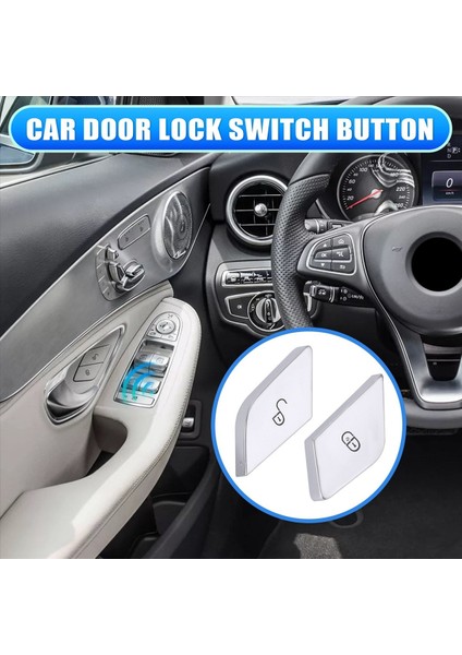 Araba Ön Kapı Kilit Anahtarı Düğmesi Araç Kilit Anahtarı Kapak 2059055251 Mercedes-Benz W205 W205 W447 W213 Lhd Gümüş (Yurt Dışından) fırsatları