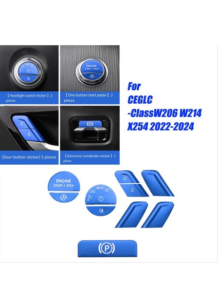 Araba Iç Bir Anahtar Başlangıç ​​far El Freni Kapı Düğmesi Etiketi Mercedes-Benz C E Glc W206 W214 X254 Mavi (Yurt Dışından) fiyatları