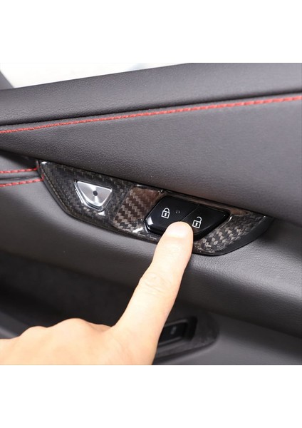 Chevrolet Için Corvette C8 2020-2023 Araba Iç Kapı Kilit Anahtarı Düğmesi Kapak Döşeme Aksesuarları Abs Karbon Fiber (Yurt Dışından) fiyatları