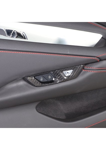 Chevrolet Için Corvette C8 2020-2023 Araba Iç Kapı Kilit Anahtarı Düğmesi Kapak Döşeme Aksesuarları Abs Karbon Fiber (Yurt Dışından) indirimleri