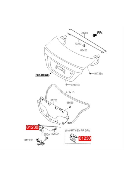Hyundai Reina Için Bagaj Bölmesi Kilit Montajı 81230-0U300 812300U300 (Üç Kutu) 2014-2017 (Yurt Dışından) indirimleri