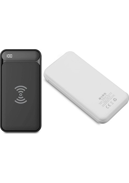 IP-217W 10000mAh Powerbank 2 Usb Port Siyah Kablosuz LCD Ekranlı Taşınabilir Pil Şarj Cihazı fırsatları