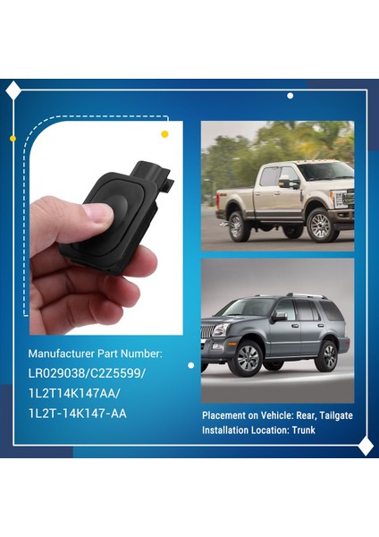 Bagaj Kapağı Sürüm Anahtarı Bagaj Kapağı Kilit Anahtarı LR029038 1L2T14K147AA Ford F-150 Süper Görev Ecosport Için 1L2T-14K147-AA (Yurt Dışından) fırsatları