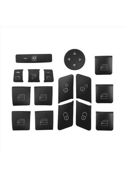 16PCS Araba Kapısı Koltuğu Bellek Kilidi Penceresi Cam Kaldırma Düğmesi Kapak Kapağı Çıkartma Benz Cla/gla/glk/gle/cls/gl/ml/a/b/e (Yurt Dışından)