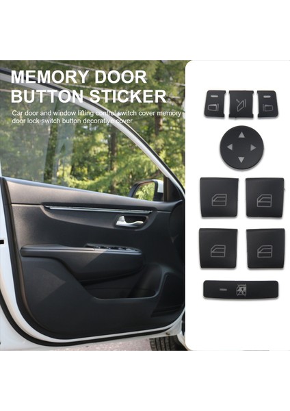 16PCS Araba Kapısı Koltuğu Bellek Kilidi Penceresi Cam Kaldırma Düğmesi Kapak Kapağı Çıkartma Benz Cla/gla/glk/gle/cls/gl/ml/a/b/e (Yurt Dışından) indirimleri