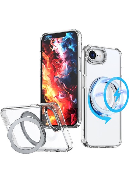 iPhone 16E Için Magsafe Yüzük Tutucu Telefon Kılıfı (Yurt Dışından)