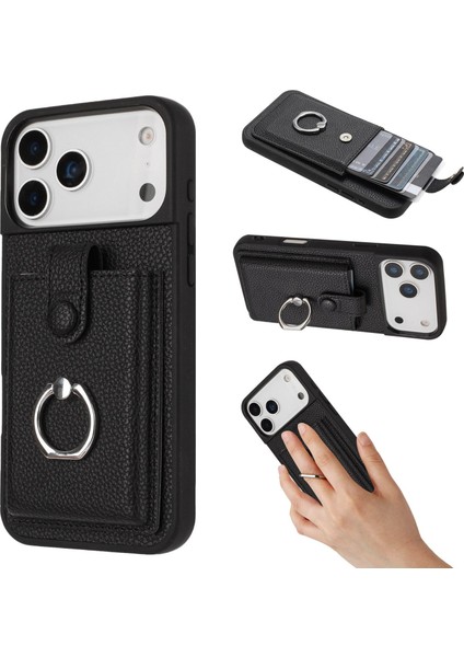 iPhone 17 Pro Için Kart Çantası Halka Tutucu Telefon Kılıfı (Yurt Dışından)