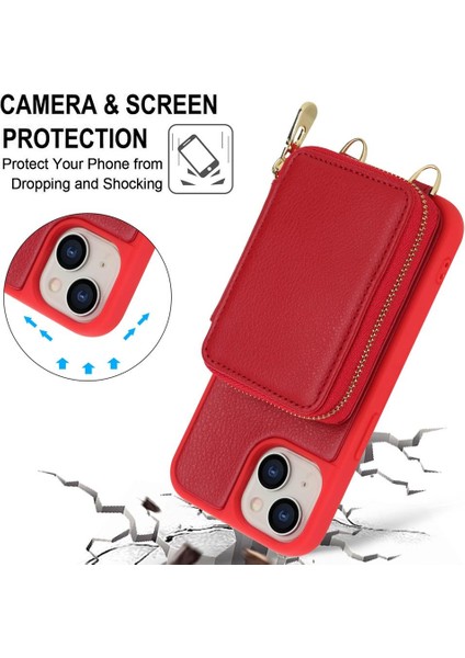 iPhone 15 Için Fermuarlı Kart Çantası Telefon Kılıfı (Yurt Dışından) fırsatları