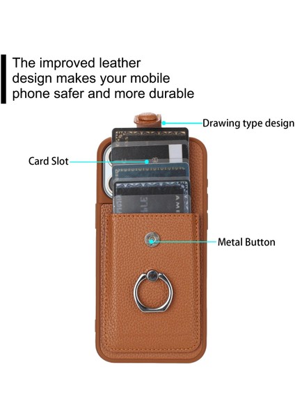 iPhone 17 Pro Için Kart Çantası Halka Tutucu Telefon Kılıfı (Yurt Dışından) modelleri