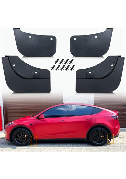 Tesla Model Y 2021-2023 Çamur Fleps - Sıçrama Muhafızları Deliğe Gerek Yok, Ön/arka Sıçrama Çamurlu 4pcs (Yurt Dışından) fiyatları