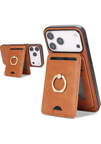 iPhone 17 Pro Max Için Manyetik Kart Tutucu Telefon Kılıfı (Yurt Dışından)