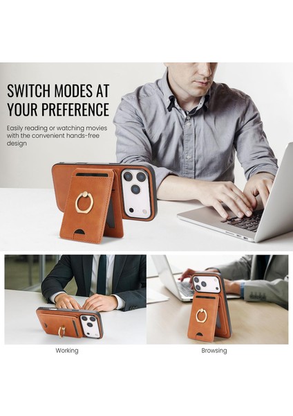 iPhone 17 Pro Max Için Manyetik Kart Tutucu Telefon Kılıfı (Yurt Dışından) modelleri