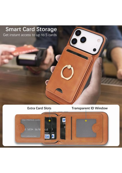 iPhone 17 Pro Max Için Manyetik Kart Tutucu Telefon Kılıfı (Yurt Dışından) fırsatları