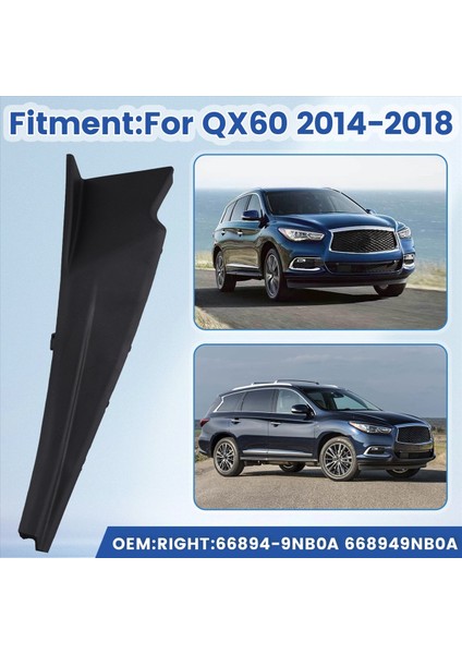 Infiniti Için Araba Ön Çamurluk Kapak Döşeme JX35 QX60 14-18 Silecek Cowl Hava Kılavuzu Contası Kapağı 66894-9NB0A 668949NB0A R (Yurt Dışından) indirimleri