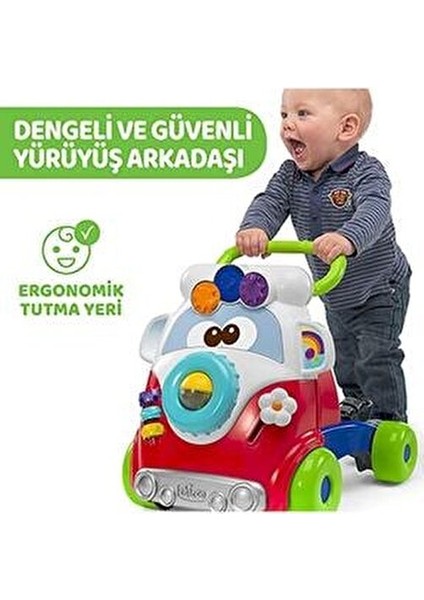Happy Hippy Yürüteç 2'si 1 Arada Renkli Yürüme Arkadaşı 9+ Ay Çocuklar İçin