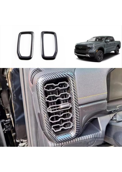 Ford Ranger Için 2023 2024 Otomobil Merkezi Yan Hava Hava Havalandırma Kapağı Kapak Trim Aksesuarları Abs Karbon Fiber (Yurt Dışından) modelleri