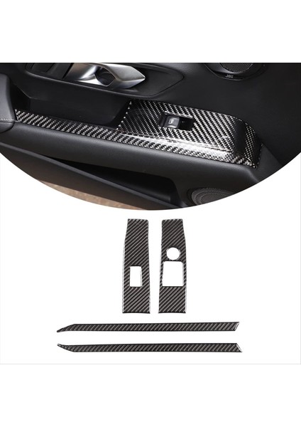 Toyota Supra gr A90 2019-2023 Yumuşak Karbon Fiber Araba Kapısı Koltuk Pencere Anahtarı Panel Trim Aksesuarları (Rhd) (Yurt Dışından) indirimleri