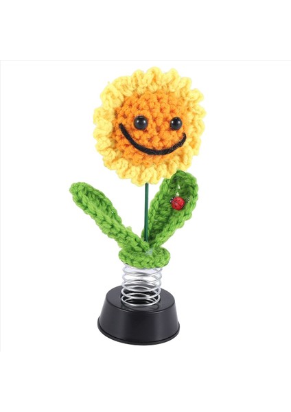 Ayçiçeği Araba Gösterge Tablosu Süslemeleri, Gösterge Tablosu Bobbleheads Kadınlar Için Knited Çiçekler Araba Süs Aksesuarları (Yurt Dışından) fiyatları