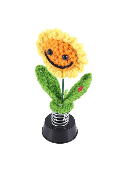 Ayçiçeği Araba Gösterge Tablosu Süslemeleri, Gösterge Tablosu Bobbleheads Kadınlar Için Knited Çiçekler Araba Süs Aksesuarları (Yurt Dışından) modelleri