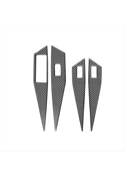 Vw Id.4 Için Id4 2021-2023 Lhd Karbon Fiber Araba Kapı Penceresi Cam Kaldırma Anahtar Düğmesi Döşeme Çerçevesi Dekat Kapak Çıkartması (Yurt Dışından)